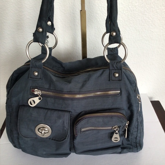 Baggallini Handbags - Baggallini Blue Nylon Berlin Satchel Bag